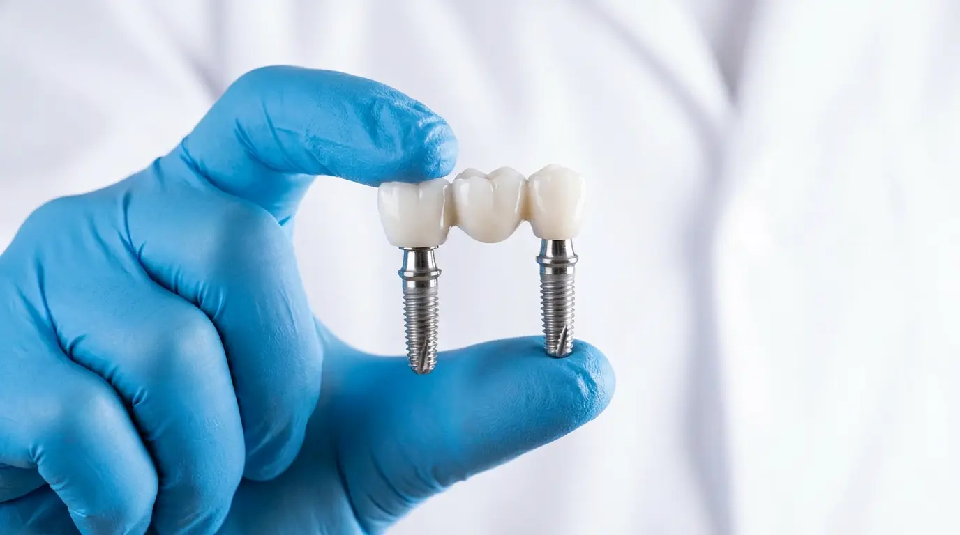 Puente sobre implantes dentales